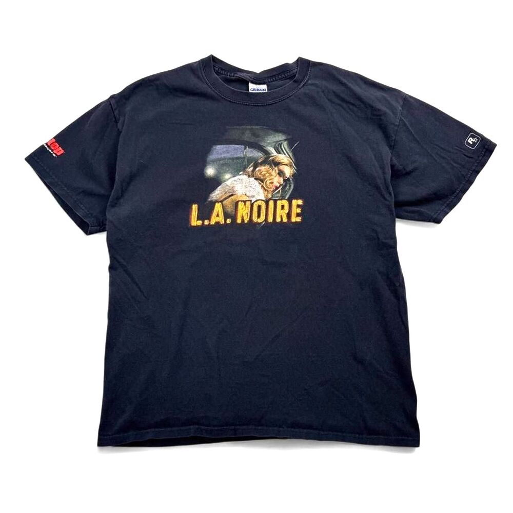 L.A. Noire Rockstar Games GameStop Pre-Order Exclusive Graphic Tee Black Size M